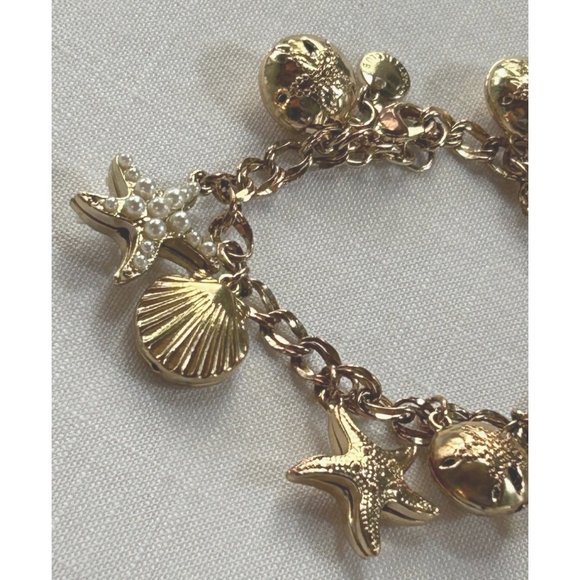 Charter Club Women's Nautical Coastal Charm Bracelet Gold Tone - Picture 2 of 8